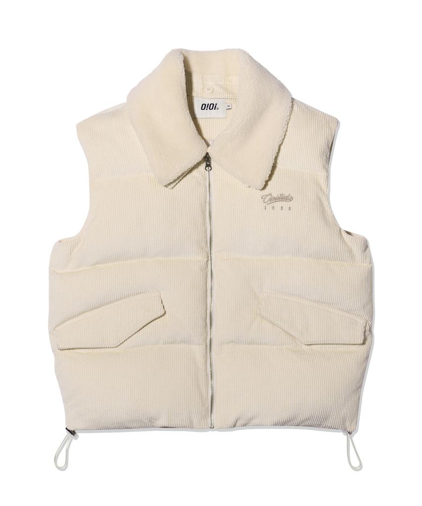 Oioi Collection Wavy Corduroy Padded Vest_Ivory