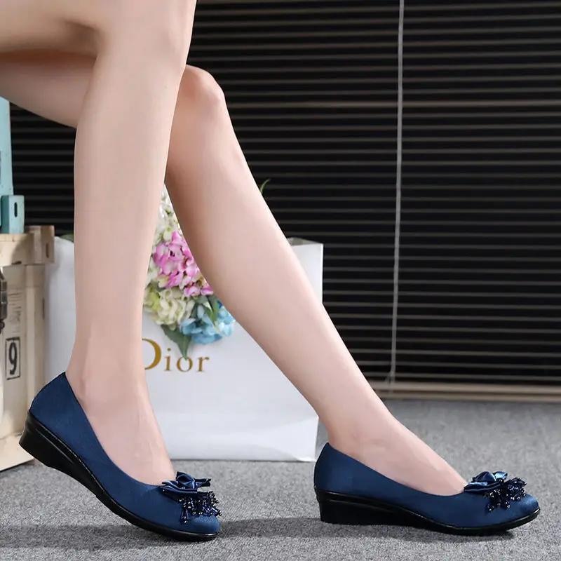 With Medium Heels Women's Shoes Office Ladies Pumps Round Toe Discount Luxury Brand Y2k on Promotion Casual 2025 Trend Spring 39