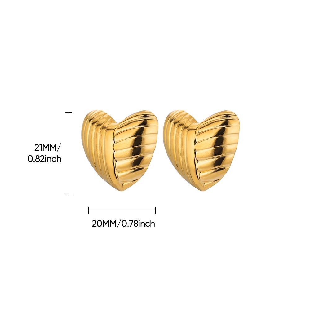 

Серьги-гвоздики в форме сердца для женщин, золотые серьги из нержавеющей стали, украшения для ушей, рождественские подарки, aretes mujer