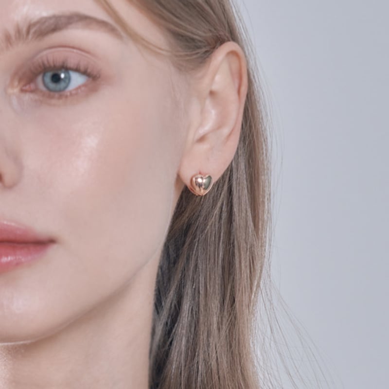 ELLE Jewelry 14K GF Volume Heart Earrings ELGPEE472