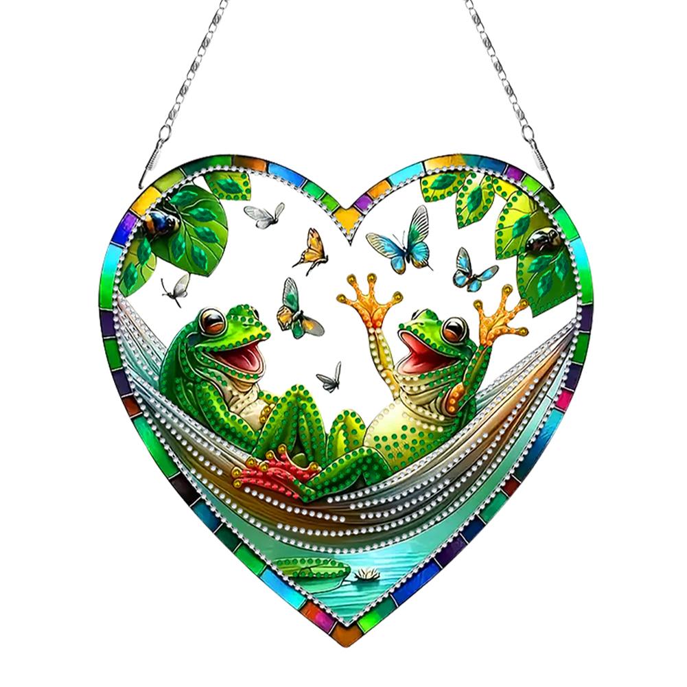 2D/Flat DIY Hanging Diamond Art Kits Rhinestone Diamond Art Window Pendants Diamond Art Pendant DIY Home Decor Hanging Charm