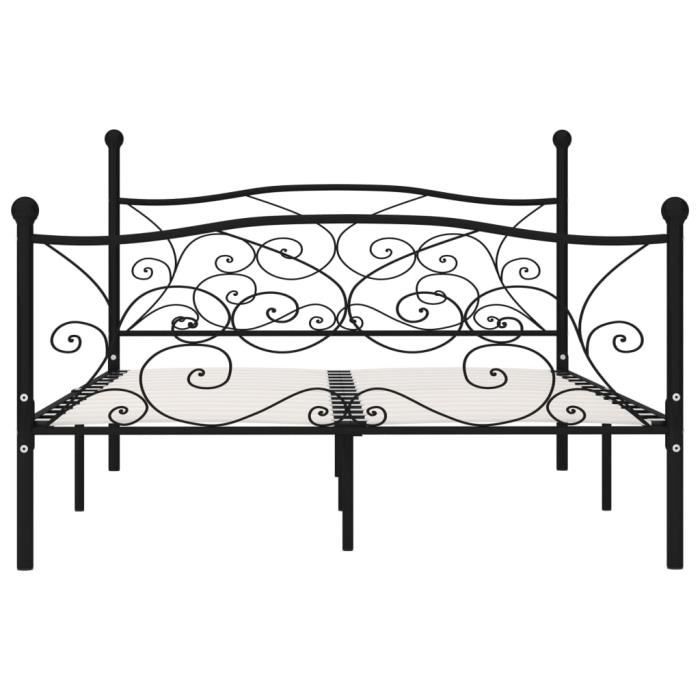 VidaXL Bed Frame and Slat Base Black Metal 120 X 200 Cm