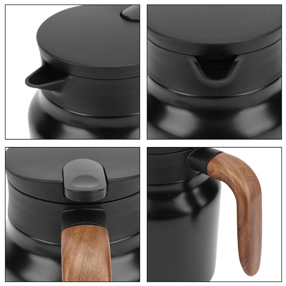 1000ml Capacity Vacuum Insulated Tea Pot Stainless Steel Thermal Beverage Pitcher  Office Use