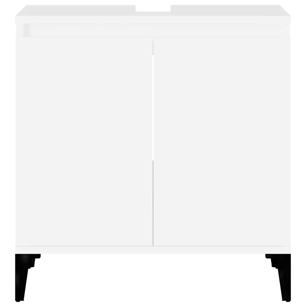 White Bathroom Vanity Cabinet 58 X 33 X 60 Cm Engineered Wood