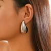 Fashion Waterdrop Chunky Dome Hoop Earrings For Women Vintage Gold Plated Thick Teardrop Earrings Dupes Lightweight Ear Studs