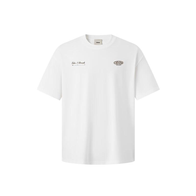 CHINISM Men s Cooling Contrast Logo T-Shirt L грязно-белый