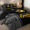 Valentine'S Day King And Queen Duvet Cover Set Crown Design Print Soft And Breathable Polyester Machine Washable