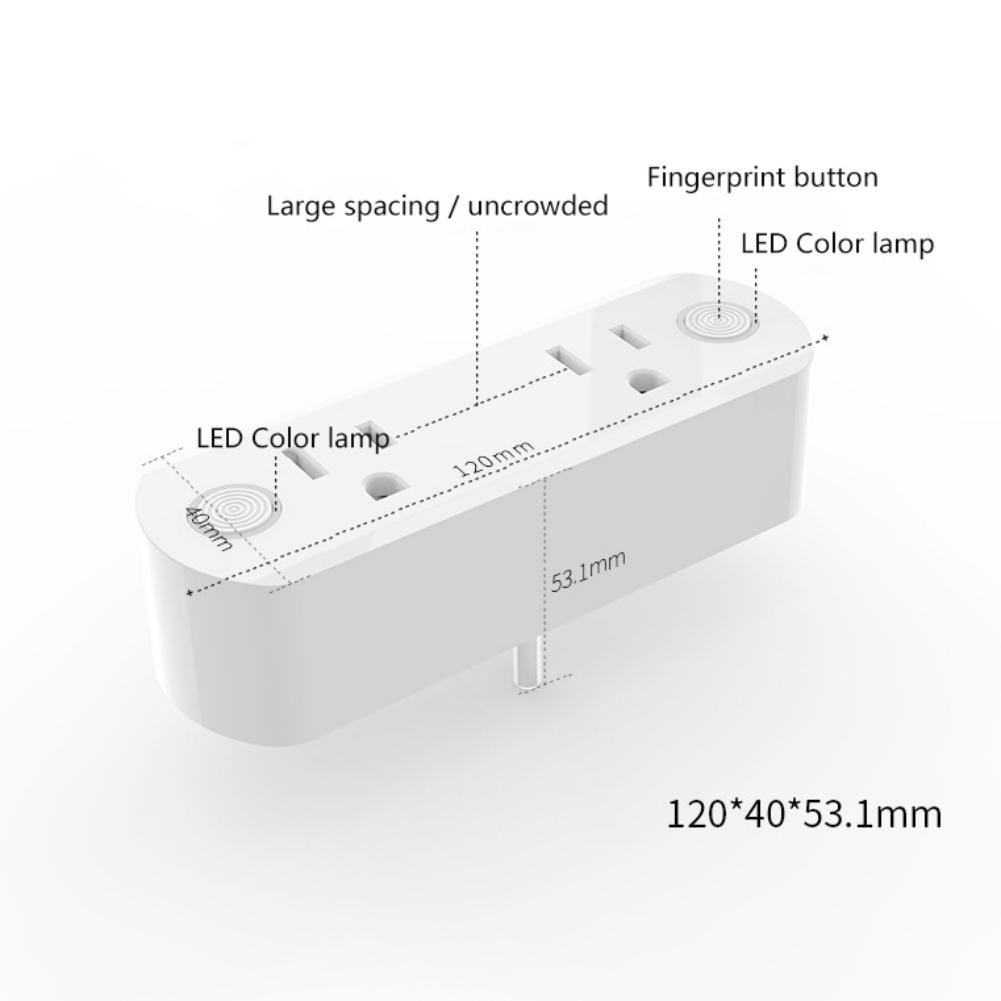 Smart Socket Wifi Smart U.S. Socket Electricity Statistics Smart Home U.S. Regulation Drag Two Double Plug
