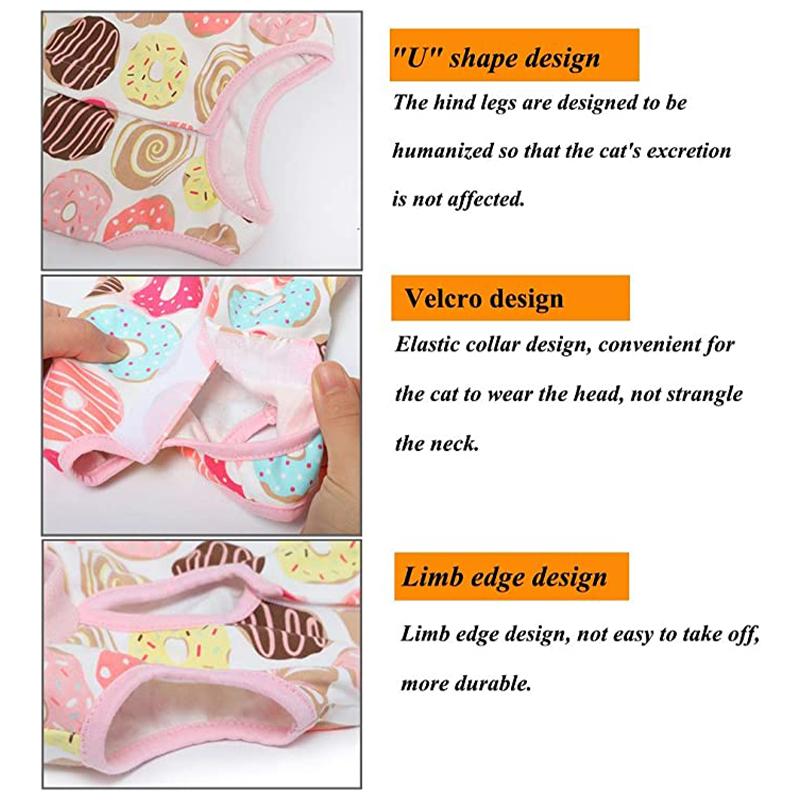 Katės operacijos atsigavimo kostiumas nuo laižymo žaizdoms ar odos ligoms, kvėpuojantis kačių sterilizavimo drabužis, šuniuko katytės priežiūros drabužiai