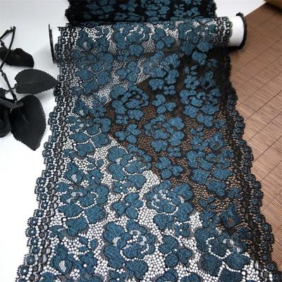 Encaje Elástico de 22,5 cm de ancho, Encaje de Recorte Bicolor Elástico de Spandex para Lencería, Sujetador, Ropa Interior, Costura y Manualidades