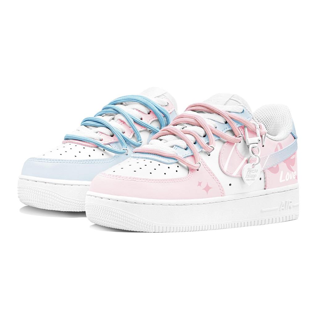 Nike Air Force 1 Air Force 1 Slip Resistant Low Top Skateboard Shoes Women's Pink Blue DH2920-111(Team1655-S-BOX)