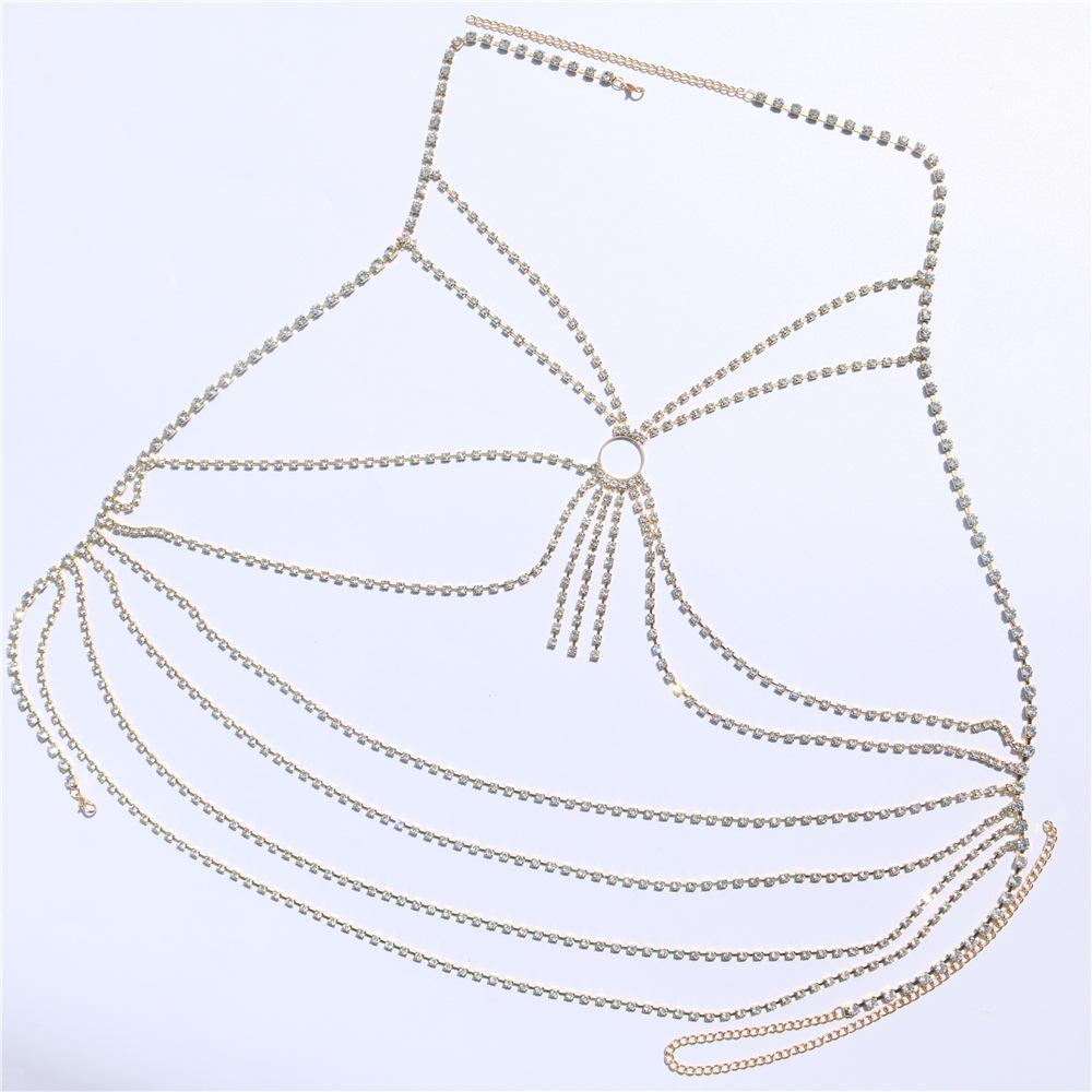 Fashion Fringed Body Chain, Sexy Hot Multi-Layer Bra Chain, Gothic Bra Accessories For Women