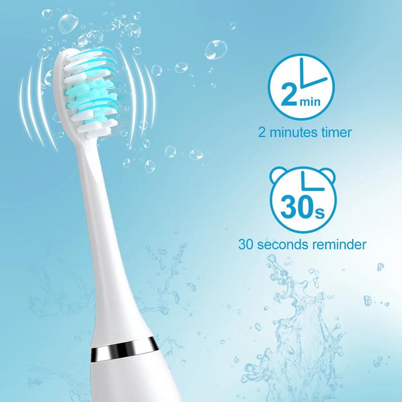 New Smart Electric Toothbrush USB Rechargeable Teeth Clean Whitening Sonic Toothbrush Timing Tooth Brush With Replacement Heads