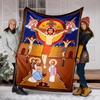 1PC Jesus Crucifixion Artwork Print Blanket Prayer Blankets for Believers Suitable for Home Sofa Camping Travel Car