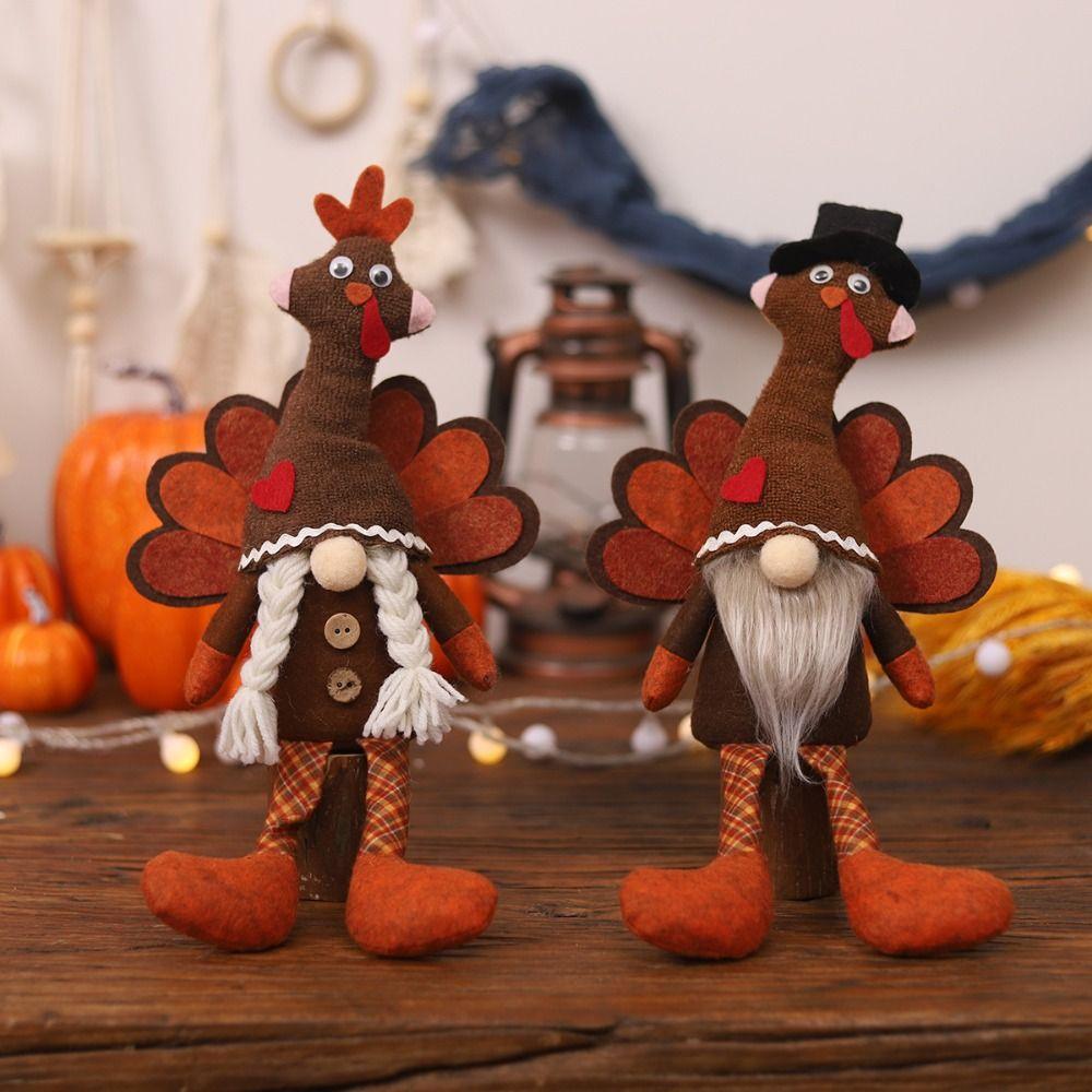 Funny Thanksgiving Turkey Statue Creative Miniature Figurine Sculpture  Home