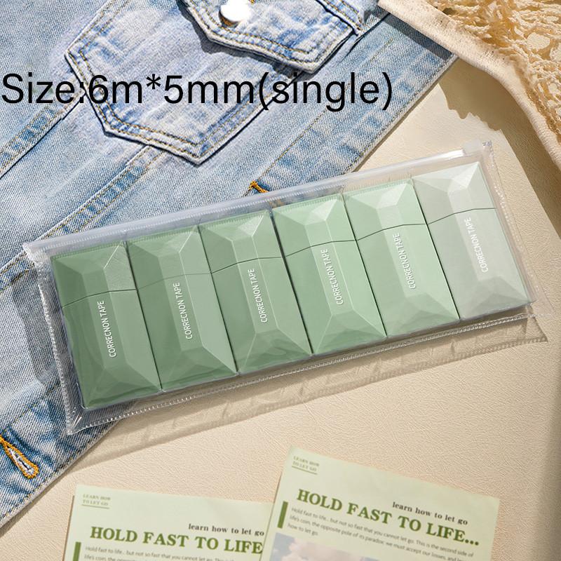 Journamm 6pcs/Pack Gradient Color Series Correction Tape Ins Creative Gradient Solid Color Correction Tape School Stationery