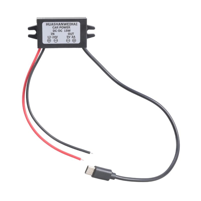 

Перетворювачі напруги 12V 24V понижувальні USB Type C 5V3A Зарядний модуль Для автомобільної електроніки та мобільних пристроїв 1