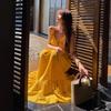 Vacation Dress With V Neck Sleeveless Long Skirt For Beach And Holiday