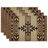 Bohemian Geometric Retro Placemat - Vintage Polyester Heat-Resistant Dining Mat