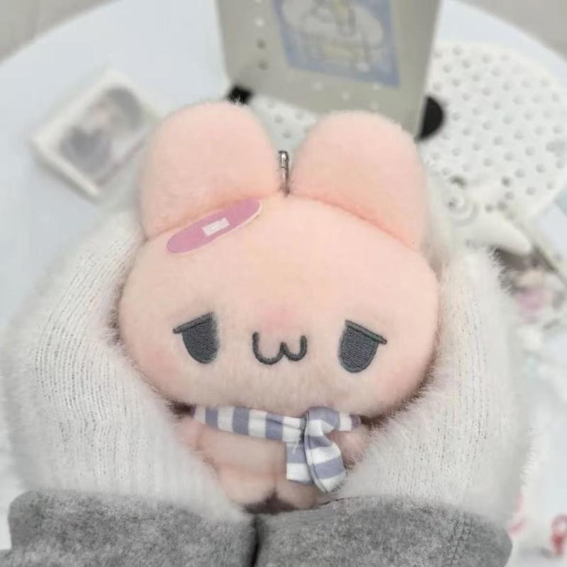 

Cute Band-Aid Rabbit Sweet Creative Cartoon Pattern Plush Toy Pendant Fashion Versatile Portable Decor Keychain Bag Charm Gift рожевий