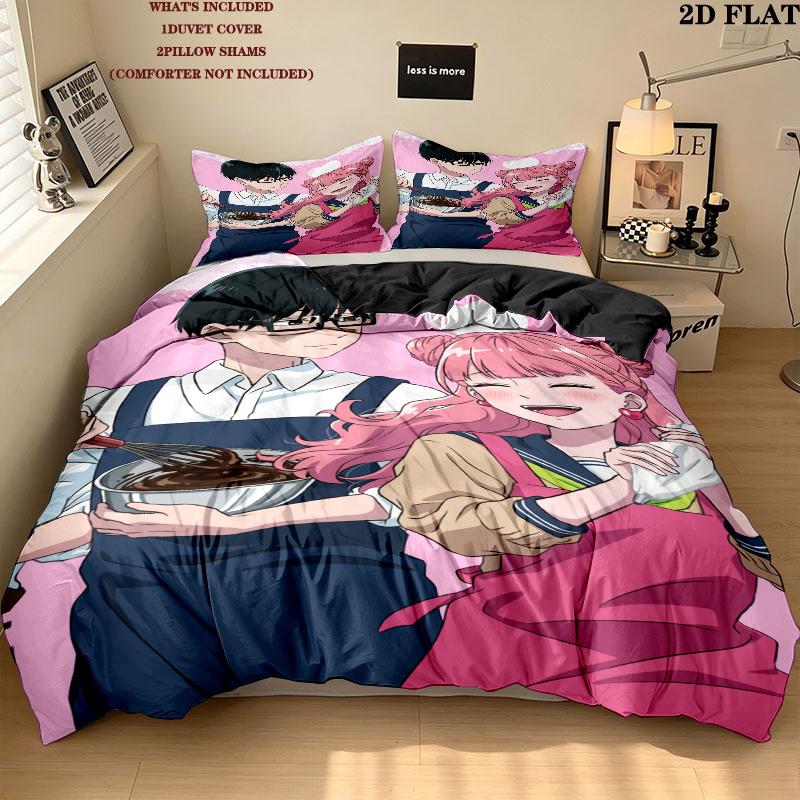 Polar Opposites Pattern Bedding uilt Set uilt Cover Pillowcase Home Decoration Birthday Gift (1 * duvet cover + 2 * pillowcase without core)