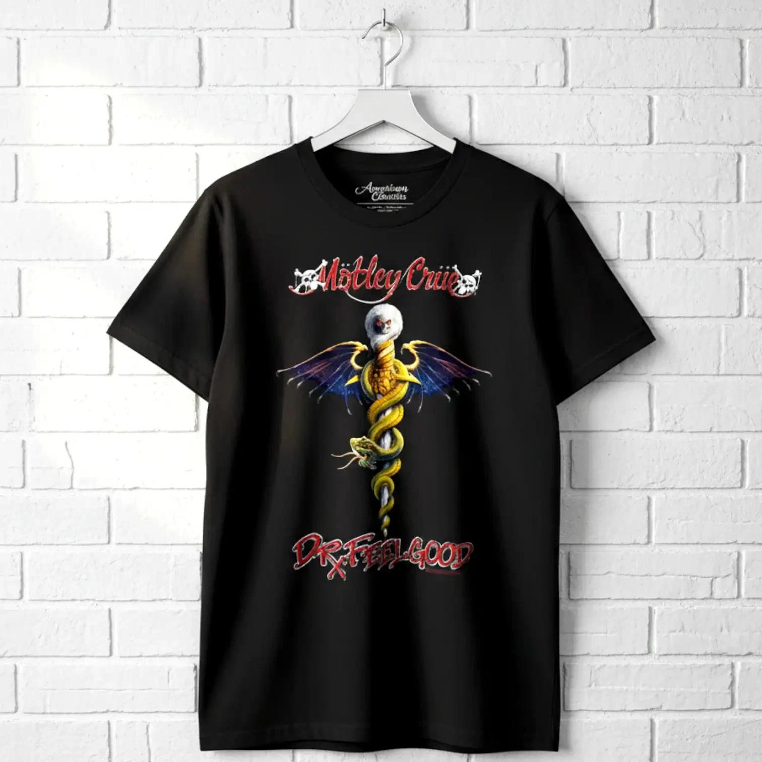 Motley Crue Dr Feel Good Men s T Shirt Rock Band Album Cover Concert Heavy Metal XL