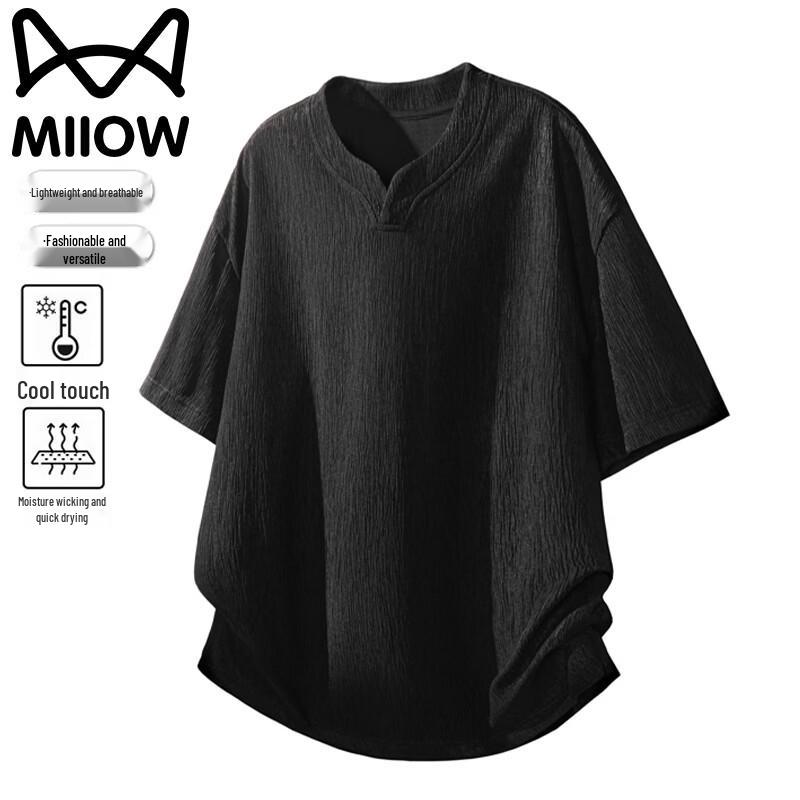 MiiOW Men s Cooling V-Neck T-Shirt M