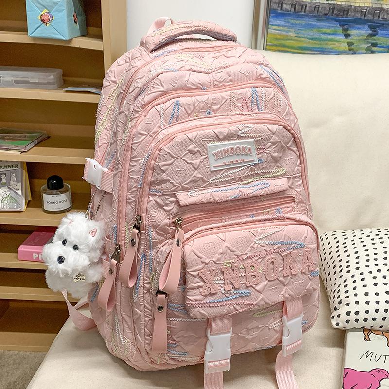 School bag for children, primary school students and girls, high-value two-piece set, large-capacity backpack, fashionable backpack bag.