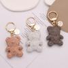 Cartoon Bear Keychain Pendant Cute Rhinestone Bear Keyring Charm Decorations Bag Keyring Hanging Ornament Car Keys Ring