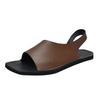 Men'S Summer Outdoor Slippers  Fashionable Simple Sandals Open Toe Anti-Slip Wear-Resistant Flat Beach Shoes