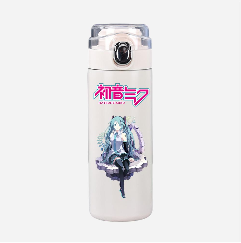 Tazza Termica Stampata Anime Hatsune Miku Portatile Acciaio Inossidabile 400ml Borraccia Anti-perdita Tazza da Campeggio Regalo