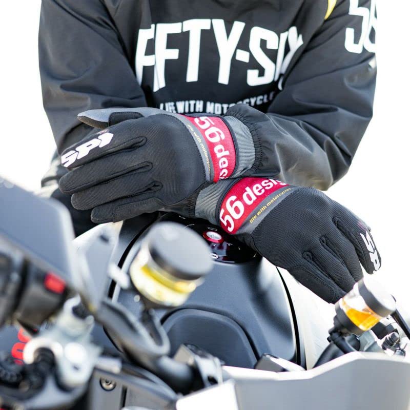 SLASH GLOVES SPIDI collaboration motorcycle riding gloves stretch material (56design) spring/summer (L, red)