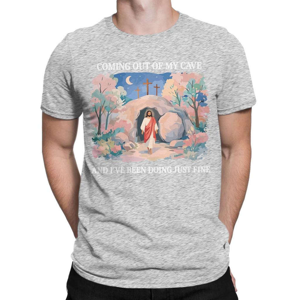 Jesus Coming Out Of My Cave TShirt for Unisex Funny 100 Cotton Tees O Neck Short Sleeve T Shirts Plus Size Clothing