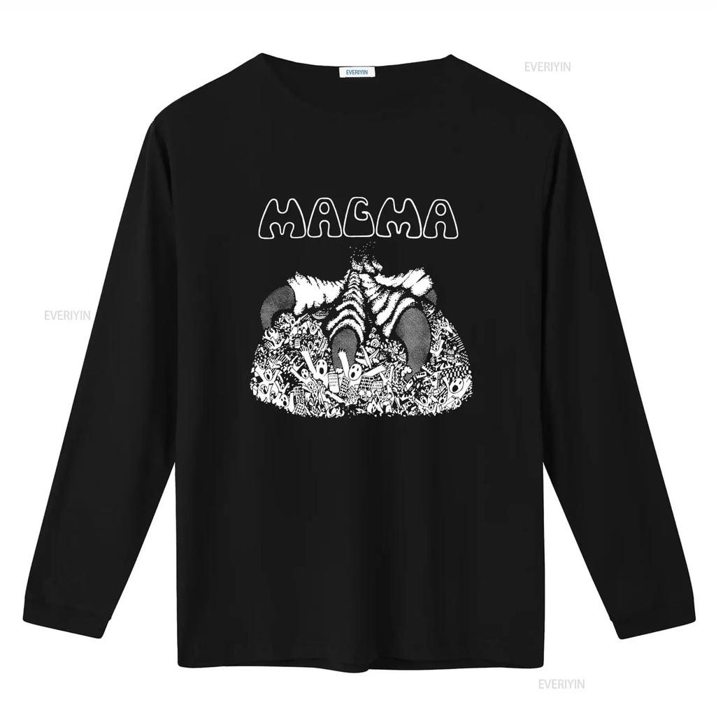 MAGMA T-shirt Prog Rock Stampa Artistica Unica Atmosfere Retrò Comodo Misto Cotone lavato vintage Elasticizzato Alla Moda Casual Morbido