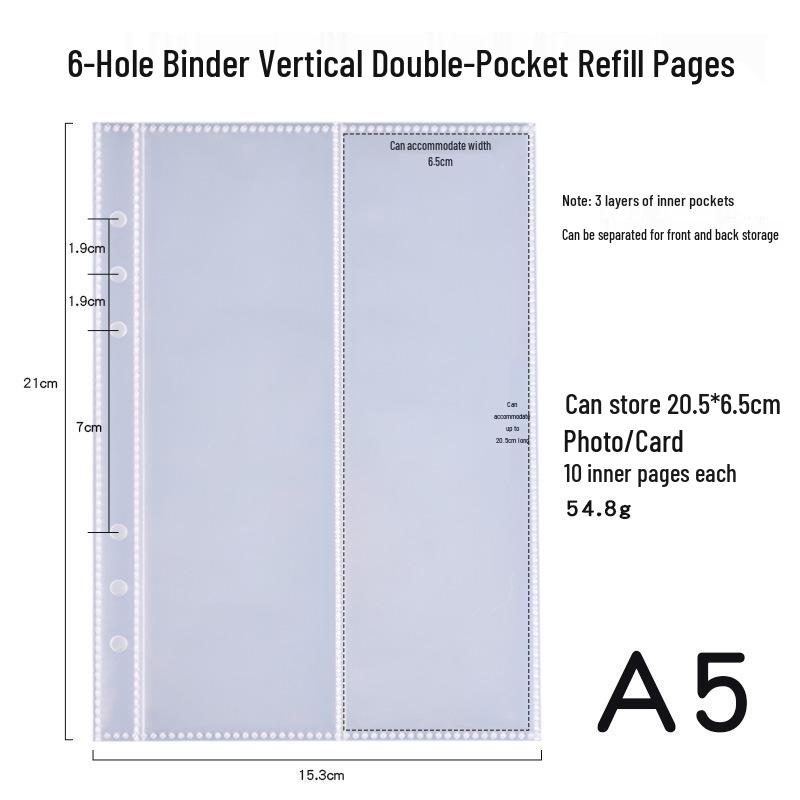 A6 Large Capacity Photo and Card Album with Insert Pockets for Stickers, Tickets, Invoices, and Memo Collection.