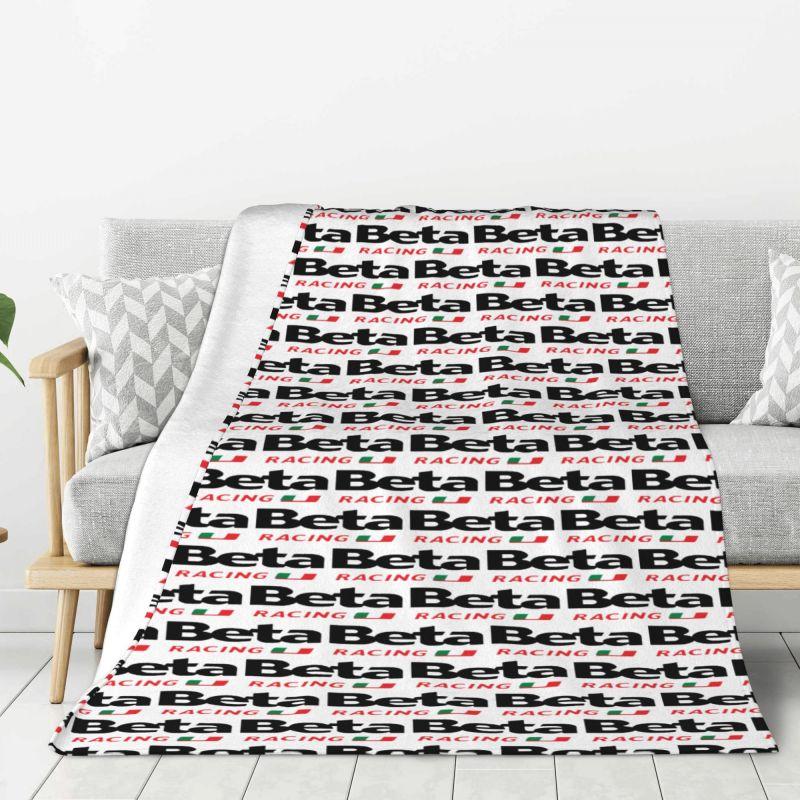 Custom Betas Motorcycles Racing Logo Blankets Warm Flannel Throw Blanket for Bedding Couch Quilt