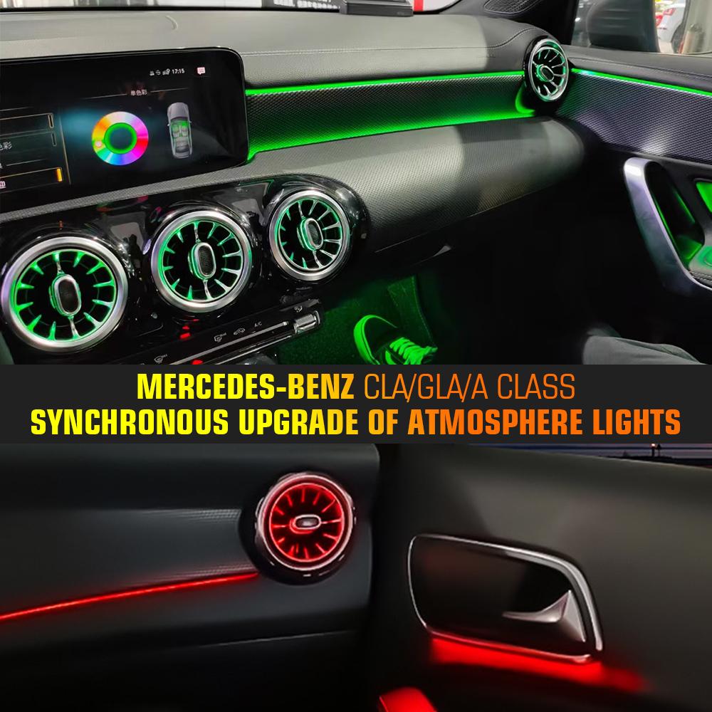 64/12 Colours Ambient Lights APP Led Car Air Vents Turbine Nozzle Decorate Lamp for Mercedes-Benz A/CLA W176/CLA W117/GLA W156