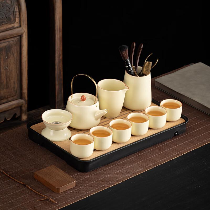Premium Ceramic Kung Fu Tea Set with Drainage