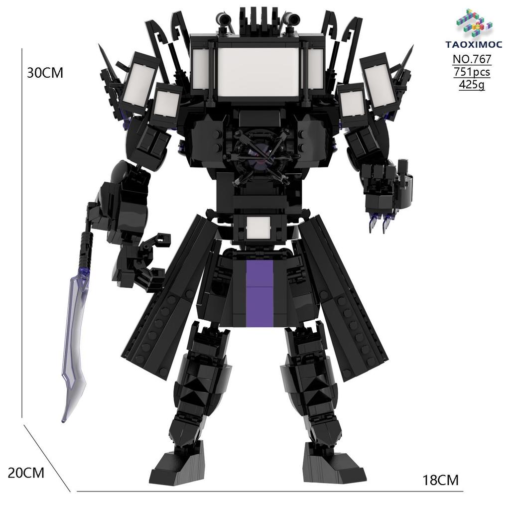 Titan Monitor & Toy Building Block Minifigure Set: Man vs. Toilet Man, Clock Man, TV Man, Audio Man