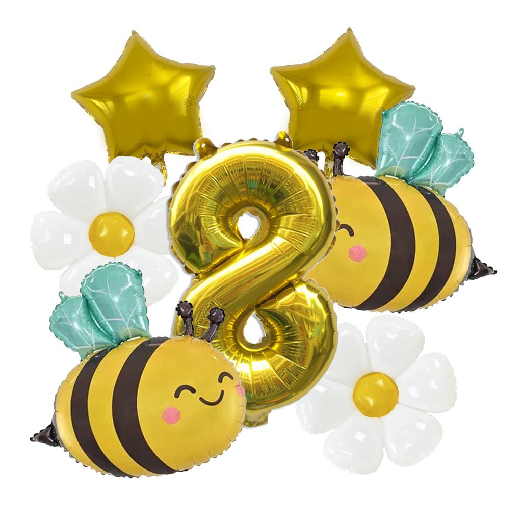 Cute Bee Daisy Aluminum Film Balloon Set Birthday Party Balloon Carnival Scene Arrangement Balloon