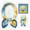 Scarf with print, women' synthetic silk, gift scarf, 70x70