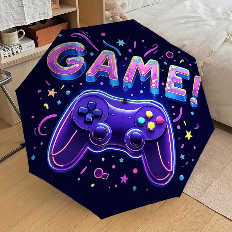 1PC game controller Umbrella-8-Rib Reinforced, Automatic Open, Lightweight & Durable, Cute Fashion Accessory for Outdoor, Beach, or Casual Use, Beach