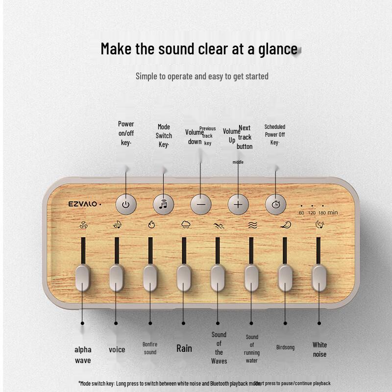 Jiguang Natural Scene White Noise Sleep Aid Speaker CN Plug (adapter Included)