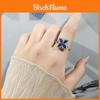 Geometric Adjustable Ring With Zirconia For Women Fashion Jewelry