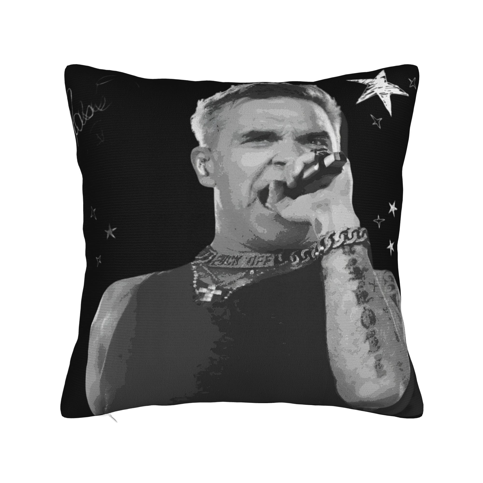 Robbie Williams Live 2025 Tour Concert Printing Pillowcases Cushion Cover  Pillow Covers Decoration Zipper Multi-Size 12x12in 30X30cm