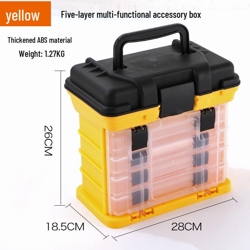 Five-Layer Handheld Fishing Lure Box - Drawer-Type ABS Storage for Fishing Gear