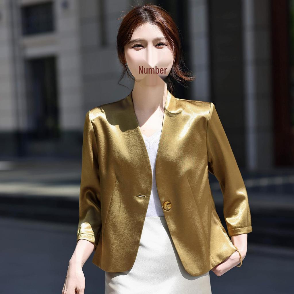 Petite Women's Slimming Seven-Sleeve Blazer - Spring/Summer Sunscreen Jacket