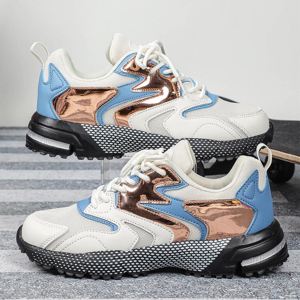 Modne sneakersy casual w stylu color-block z grubą podeszwą dla zwiększenia wzrostu - Unisexowe buty typu 'daddy' w stylu europejskim i amerykańskim