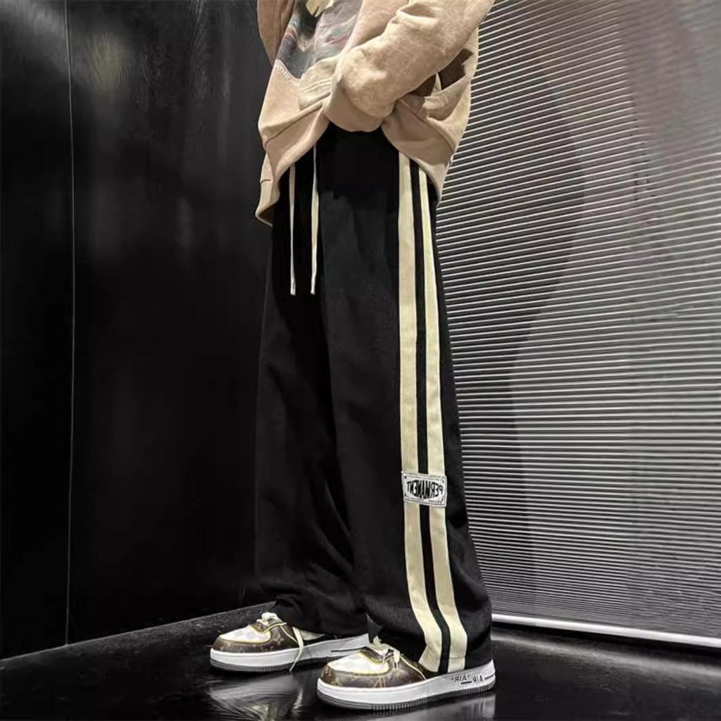 High Street Casual Pants Men Wide-leg Straight Corduroy Trousers Spring Autumn Fashion Jogger Couple Streetwear New Sweatpants