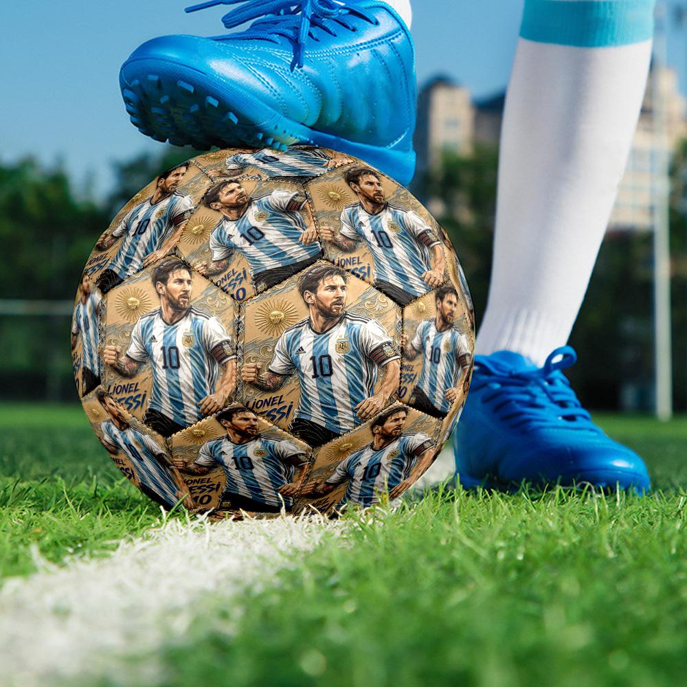 Golden Messi Glory Size 5 Soccer Balls, High-Quality, Anti-Slip, Protective Football, a Unique Gift Suitable for Birthdays, Christmas